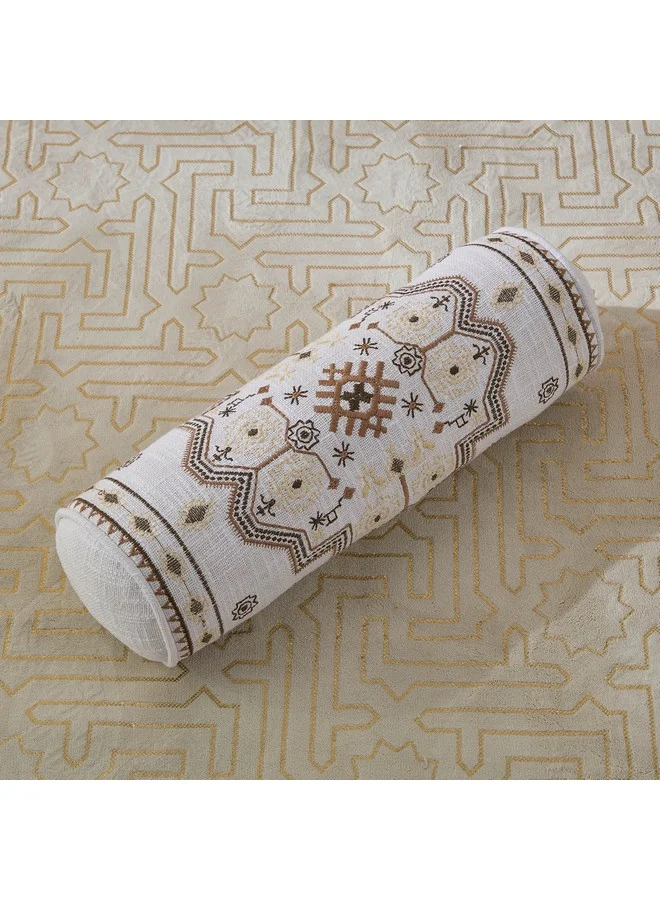 Home Box Mahrgan Zahra Embroidered Paisley Bolster 50 X 20 X 20 Cm