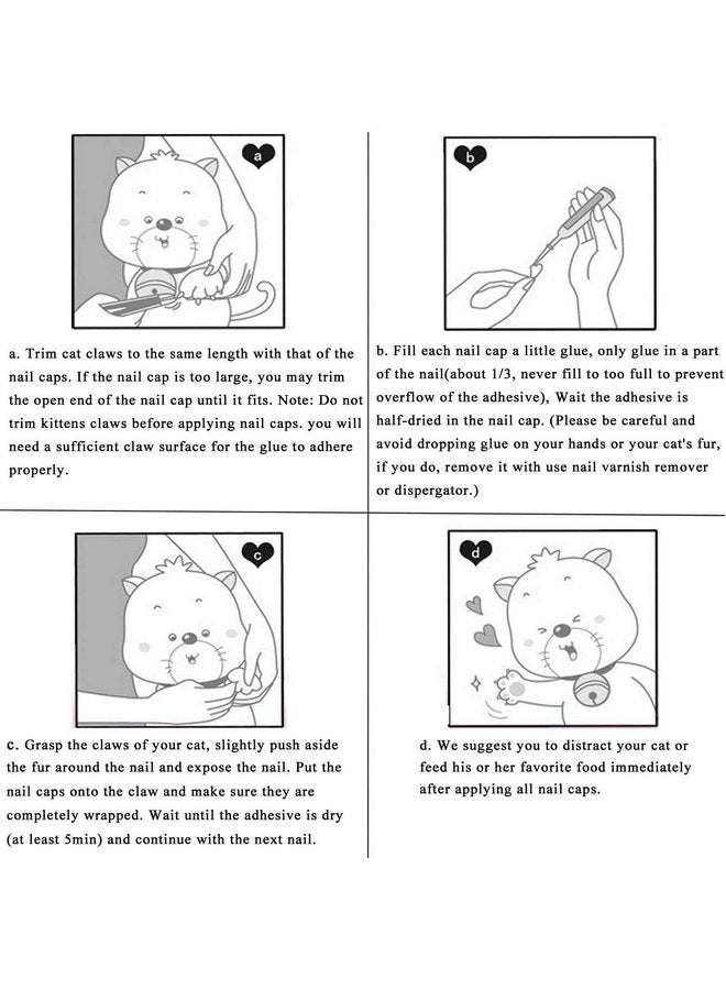 يمكول أغطية أظافر القطط من YMCCOOL، 100 قطعة، أغطية أظافر شفافة للقطط، أغطية أظافر القطط الصغيرة، أطراف للحيوانات الأليفة مع مواد لاصقة وأدوات تطبيق متوسطة الحجم - Image 4