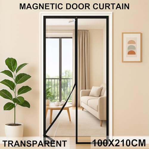 Royalkart® Transparent PVC Magnetic Door Curtain | Hands Free Self-Closing Screen | Blocks Insects & Outside Dust | Clear See-Through Screen for Home, Kitchen, AC Room, Shop | Door Size- 100cm x 210cm - Image 2