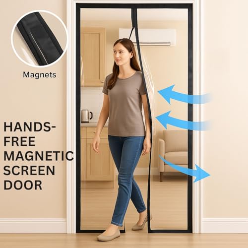 Royalkart® Transparent PVC Magnetic Door Curtain | Hands Free Self-Closing Screen | Blocks Insects & Outside Dust | Clear See-Through Screen for Home, Kitchen, AC Room, Shop | Door Size- 100cm x 210cm - Image 5