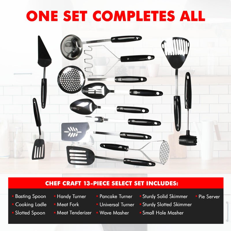 Chef Craft 13 Piece Select Stainless Steel Kitchen Tool Set - Image 4
