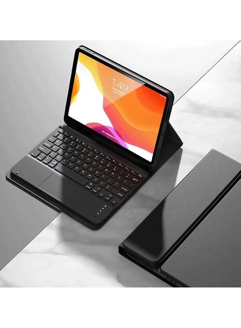 Arabic and English Keyboard Case for IPad 10th Generation 10.9 inch (2022) Cover with Pencil Holder, IPad Case with Keyboard, Magic Keyboard, Auto Sleep