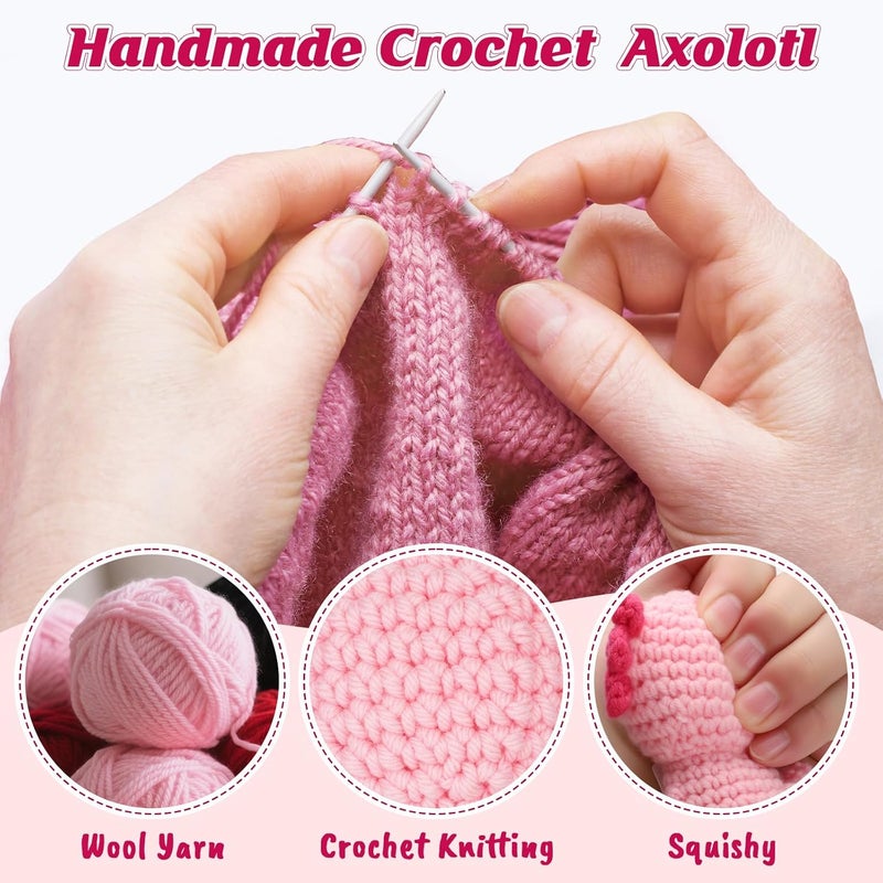 Weming Store Christmas Stocking Stuffers Crochet Axolotl, Emotional Support Plush Teen Girl Gifts Trendy Stuff, Positive Gifts for Friend Women Coworker - Image 3