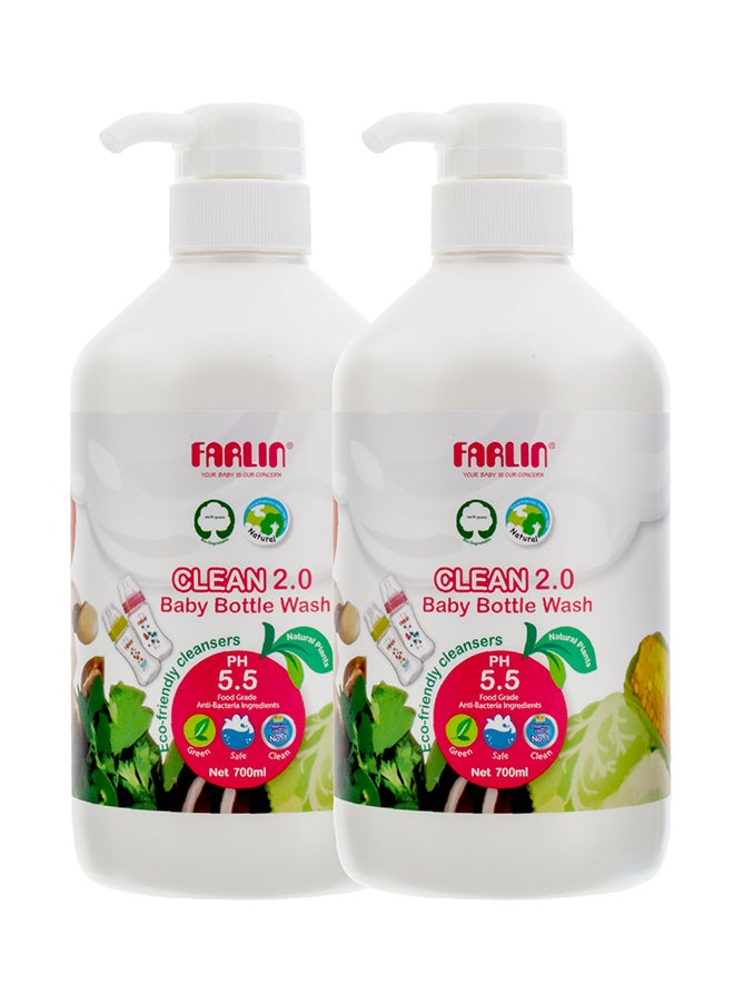 FARLIN عبوة من 2 غسول زجاجات الأطفال 700 مل – طبيعي مستخلص من النباتات، آمن وغير سام مع منظف ذو درجة حموضة محايدة للزجاجات، المصاصات والإكسسوارات - Image 1