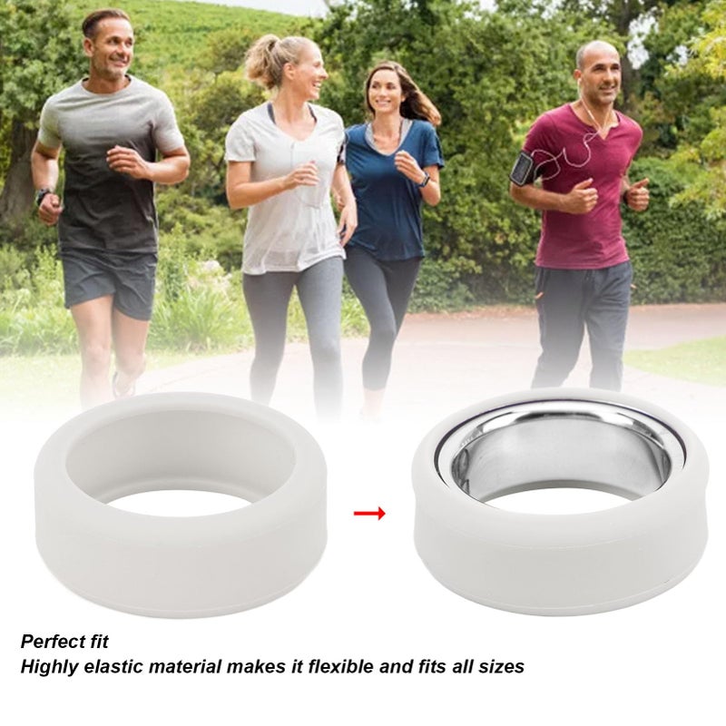 Zunate Silicone Ring Cover, Elastic Ring Cover for Smart Rings, Silicone Ring Protector, Scratch Wedding Band Ring Cover for Men Woman (grey) - Image 3