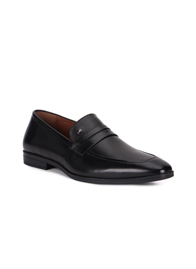 LOUIS PHILIPPE - Louis Philippe Men's Black Formal Leather Slip-Ons (8 UK) - Image 1