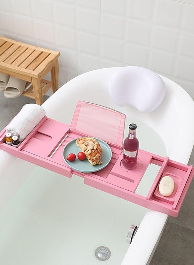 Bukela Foldable Bathtub Caddy Tray for Tub with Wine Glass Holder Book Phone Tablet Holder Adjustable Bathtub Free Soap Holder - Image 1