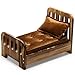 DoubleFill Brown Doll Photography Props Wooden Bed Vintage Doll Bed with Mattress and Pillow for Photoshoot Pretend - Image 2