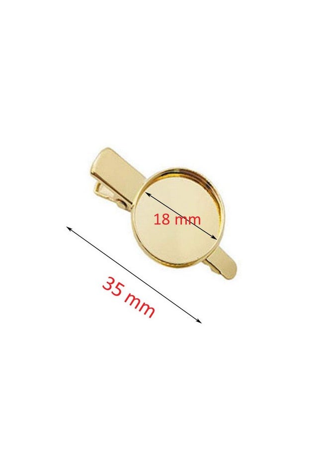 Teensery 20 Pcs Blank Hair Clips Alligator Hair Clips Clamps Bases With 18Mm Round Blank Cabochon Setting Tray For Diy Hair Accessories Making  - Image 4