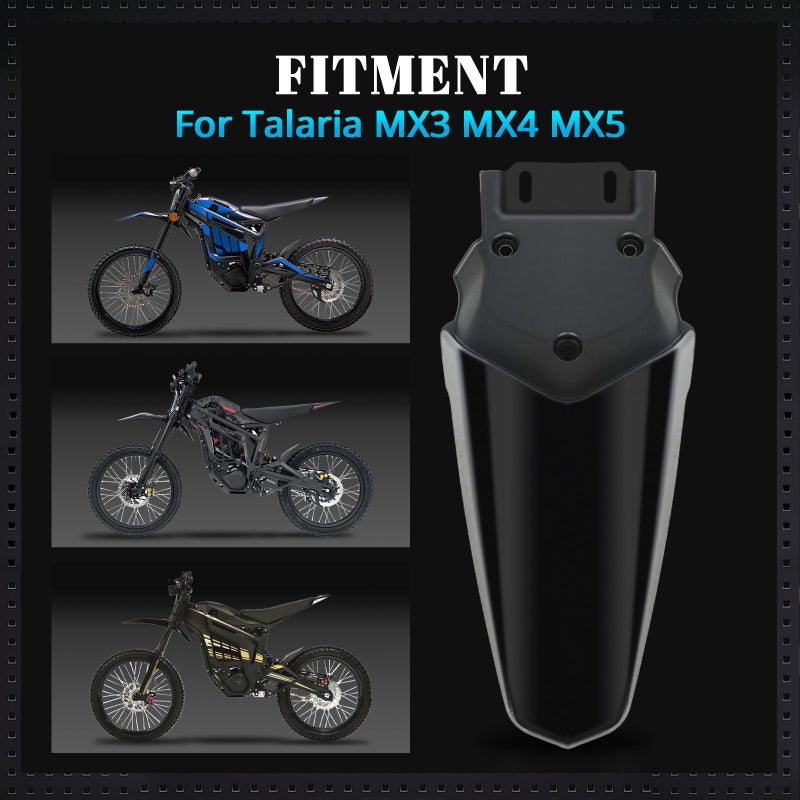 CHANGCHENG Rear Fender for Talaria - Protector Plastic Motorcycle Fender Mudguard for Talaria Sting MX3 MX4 MX5 Freego X2/X2 Pro Electric Dirt Bike Black - Image 3