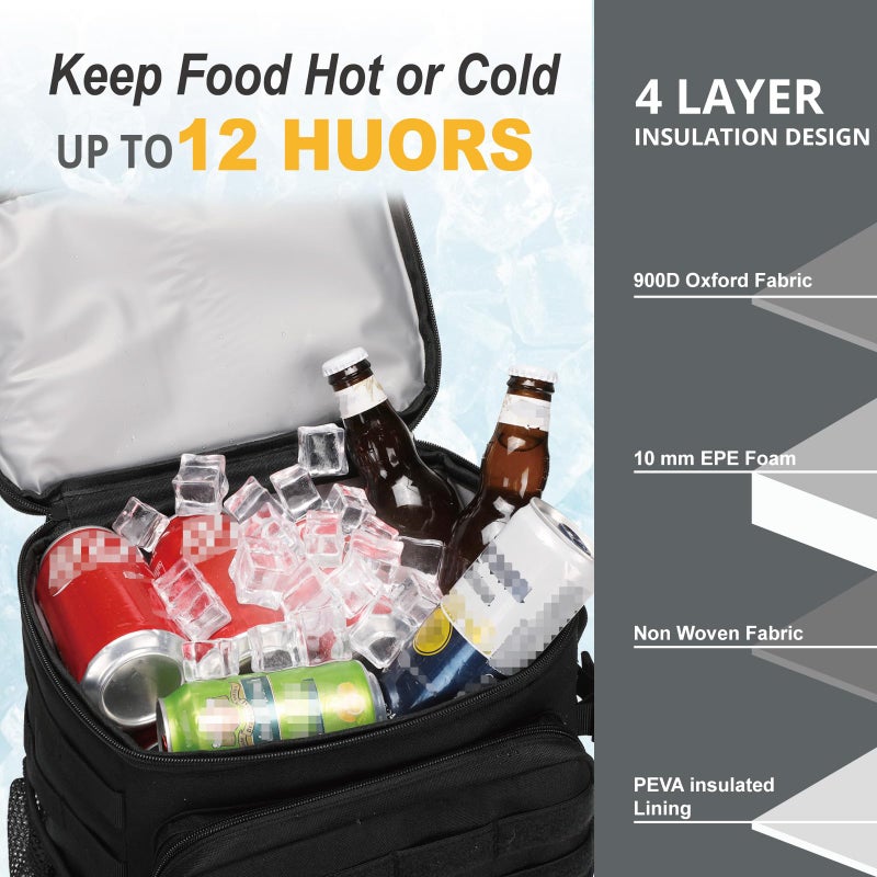 ATRIPACK Tactical Backpack Cooler,Soft Lightweight Leakproof Cooler Backpack,Insulated Cooler Bag,Portable Soft Cooler Bag Waterproof for Beach, Travel, Camping, Picnic, Hiking - Image 3