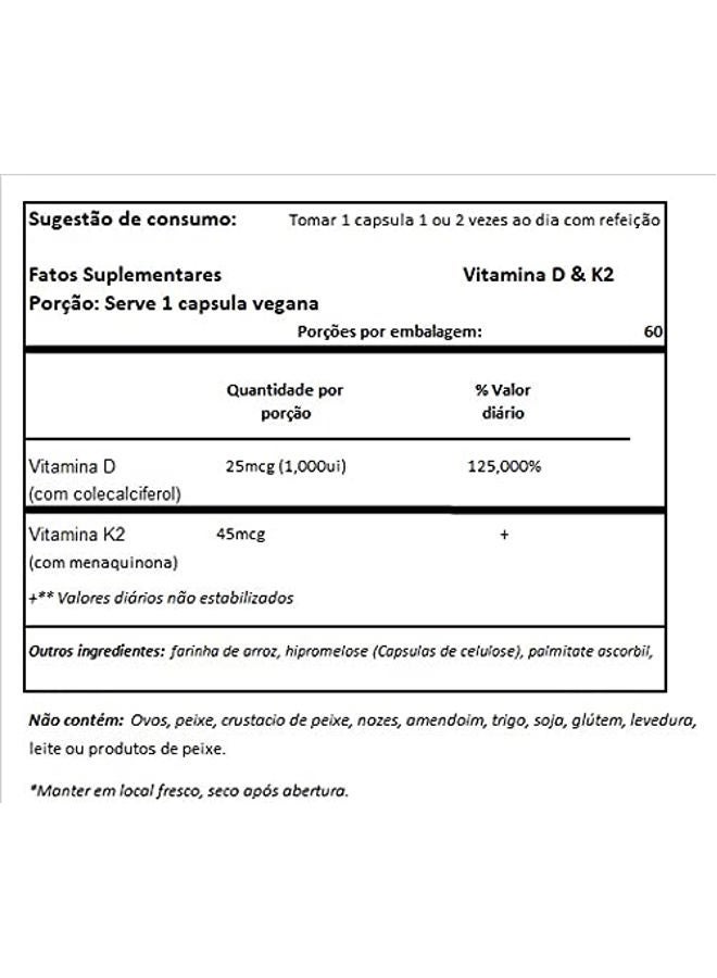 now Foods Vitamin D-3 & K-2-120 Veg Capsules - Image 3