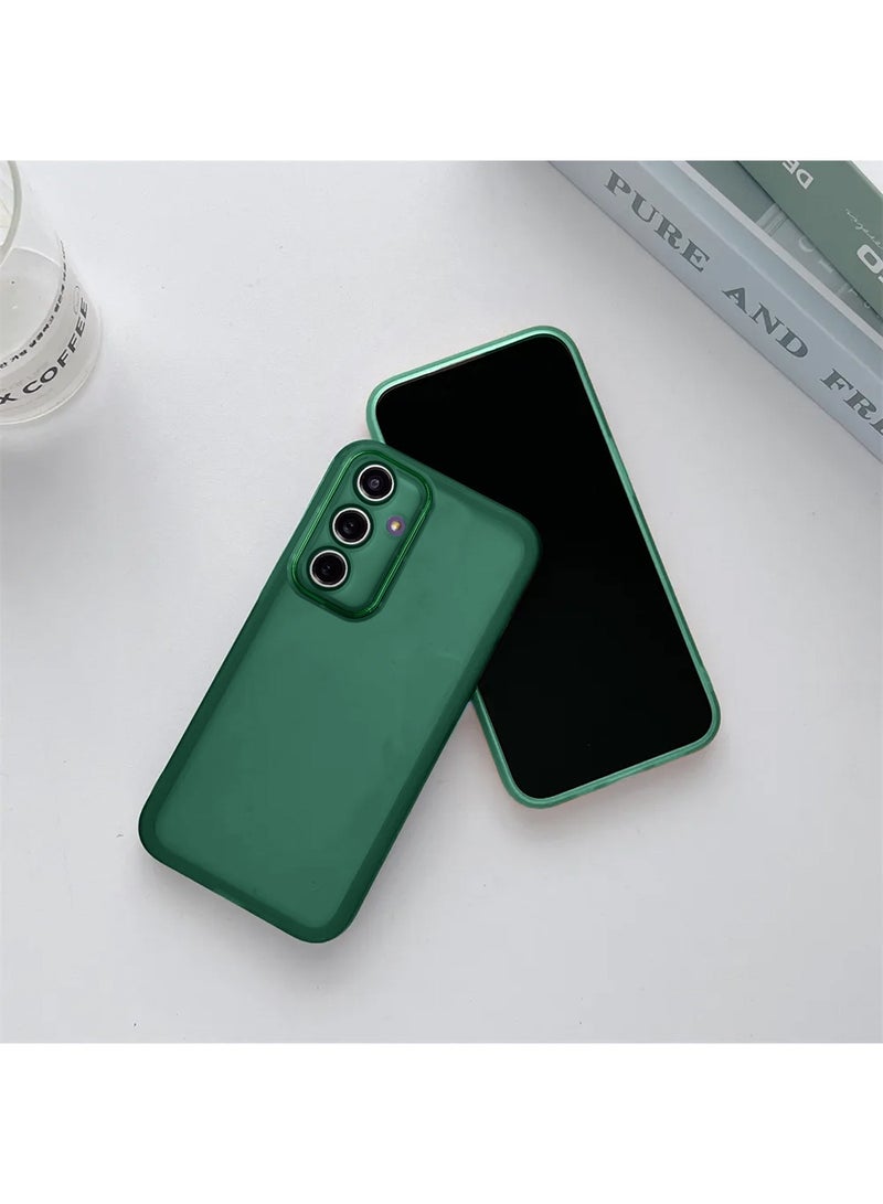 دبليو تيك Samsung Galaxy A16 5G 2024 غطاء خلفي ناعم وشفاف من السيليكون TPU لهاتف Samsung Galaxy A16 5G 2024 أنيق مطلي بالكهرباء - أخضر داكن - Image 2