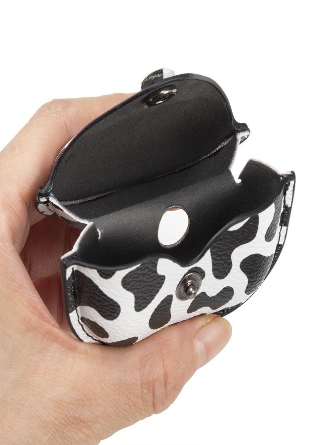 IMPAWFAN Cute Leather Case for Airpods Pro, IMPAWFAN Soft Genuine Leather Protective Cover Skin with Keychain, Shockproof Headphone Cases for AirPods Pro Wireless Charging Case Women-Cow - Image 3