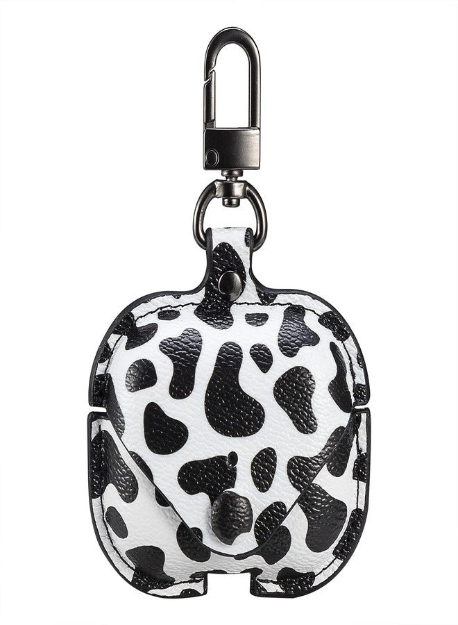 IMPAWFAN Cute Leather Case for Airpods Pro, IMPAWFAN Soft Genuine Leather Protective Cover Skin with Keychain, Shockproof Headphone Cases for AirPods Pro Wireless Charging Case Women-Cow - Image 2