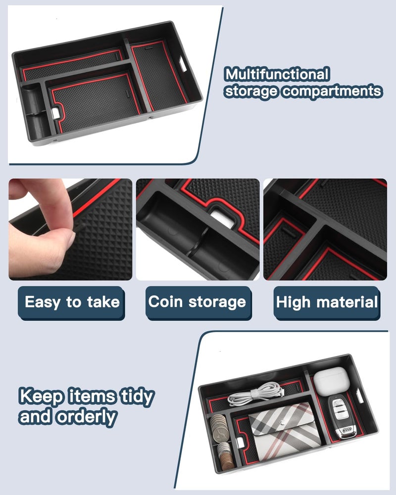 Ruiya for Lexus NX Center Console Organizer for 2022-2025 Lexus NX Console Organizer Lexus NX Accessories Armrest Storage Tray Compatible with 2022 2023 2024 2025 Lexus NX 250/350/350h/450h+ - Image 5