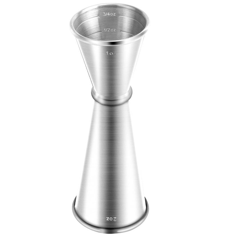 Jigger for Bartending Briout Double Cocktail Jigger Japanese Premium 304 Food Grade Stainless Steel Jigger 2 OZ 1 OZ with Measurements Inside Silver