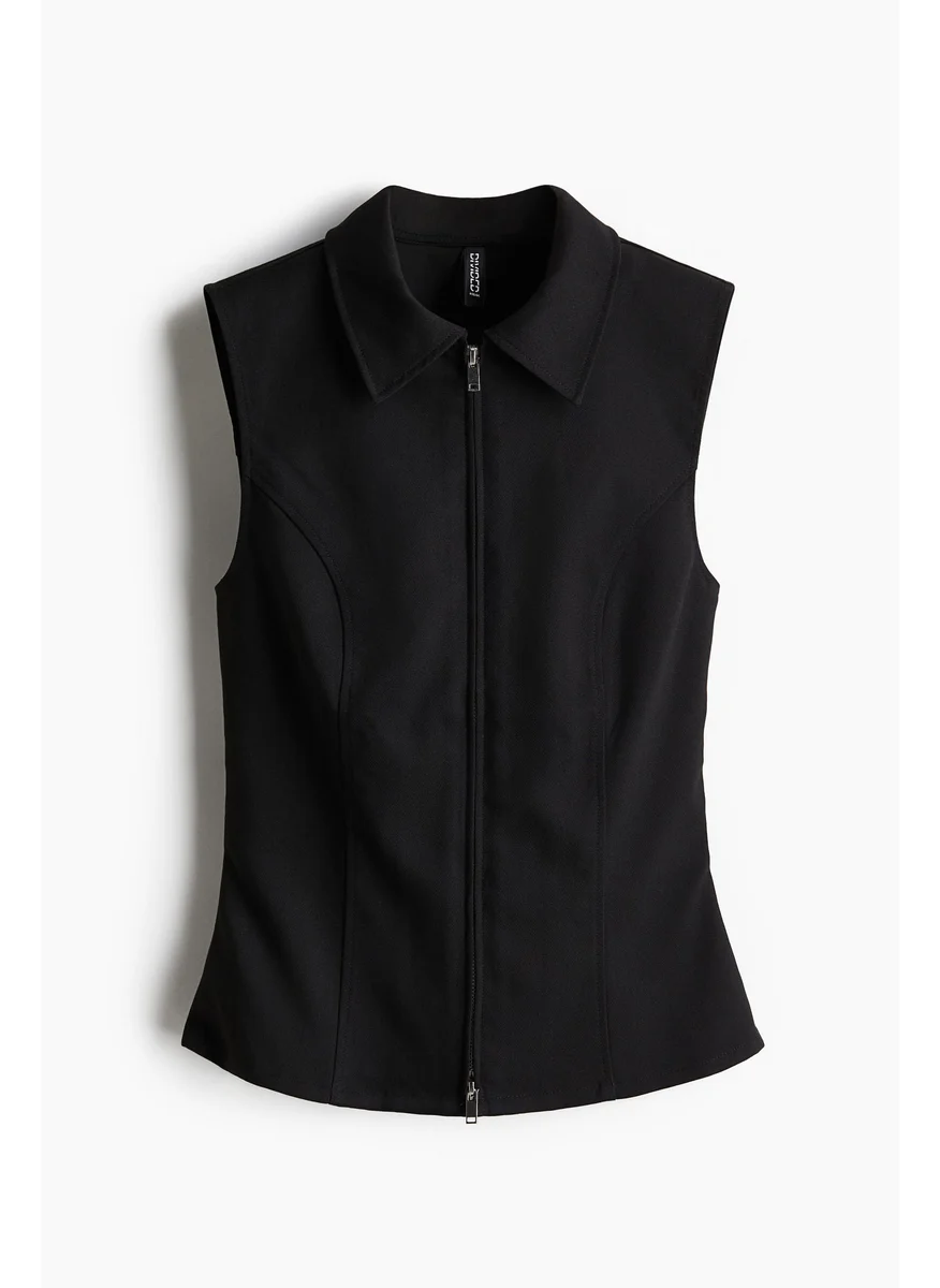 H&M Collared Zip-Through Vest Top