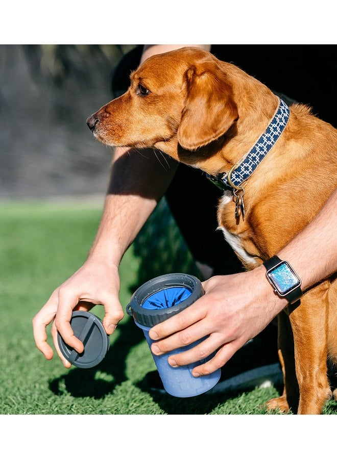 Dexas Lidded MudBuster Portable Dog Paw Cleaner, Medium, Pro Blue - Image 2