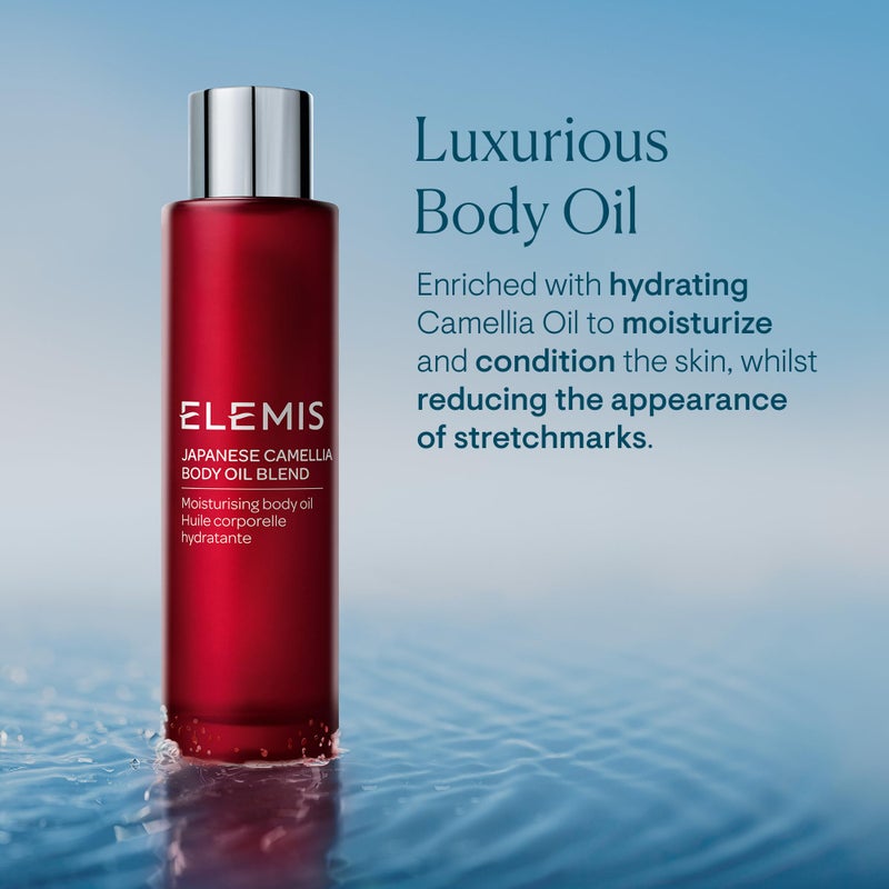 ELEMIS Japanese Camellia Body Oil Blend | Luxuriously Lightweight Body Oil Nourishes, Conditions, and Softens Pregnant and Postpartum Skin | 100 mL - Image 3