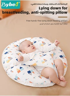 Bybeo Baby Nursery Pillow,Removeable Breastfeeding Pillows,Toddler Bedding,Anti vomit Milk Babies Crib Wedge Headrest for Newborn and Infant,15 Degree Incline,Double-Side Use for Better Night's Sleep  - Image 2