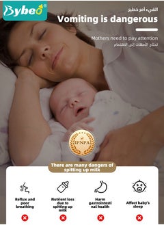 Bybeo Baby Nursery Pillow,Removeable Breastfeeding Pillows,Toddler Bedding,Anti vomit Milk Babies Crib Wedge Headrest for Newborn and Infant,15 Degree Incline,Double-Side Use for Better Night's Sleep  - Image 3