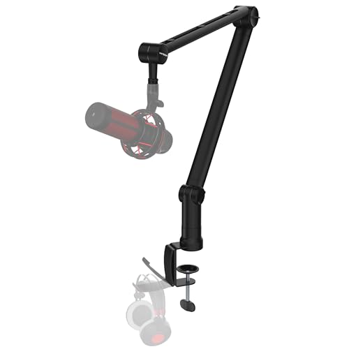 IXTECH Microphone Boom Arm with Desk Mount 360 Rotatable Adjustable and Foldable Scissor Mounting for Podcast Video Gaming Radio and Studio Audio Sturdy and Universal Elegance Model