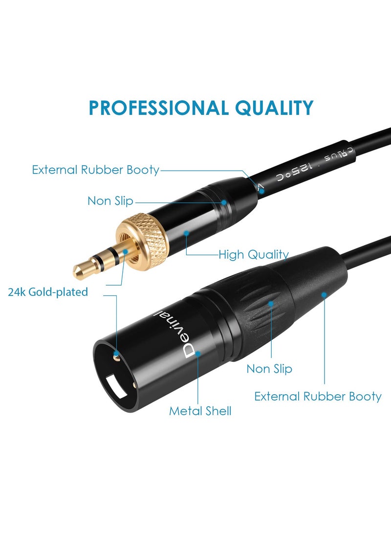 Devinal Devinal Replacement Locking 1/8 to XLR Male Output Cable Compatible with EK100 Receiver, Saramonic Receivers, Saramonic UwMic9, VmicLink5, UwMic10 and UwMic15 Receivers  - Image 3