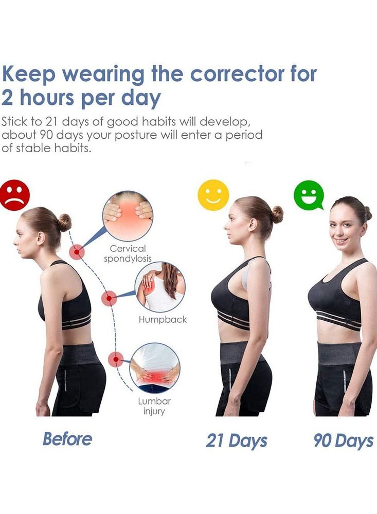Adjustable Posture Corrector, Intelligent Posture Reminder with Sensor Vibration Adjustable Upper Back Brace Support Prevent Humpback, for Men Women and Kids - Image 4