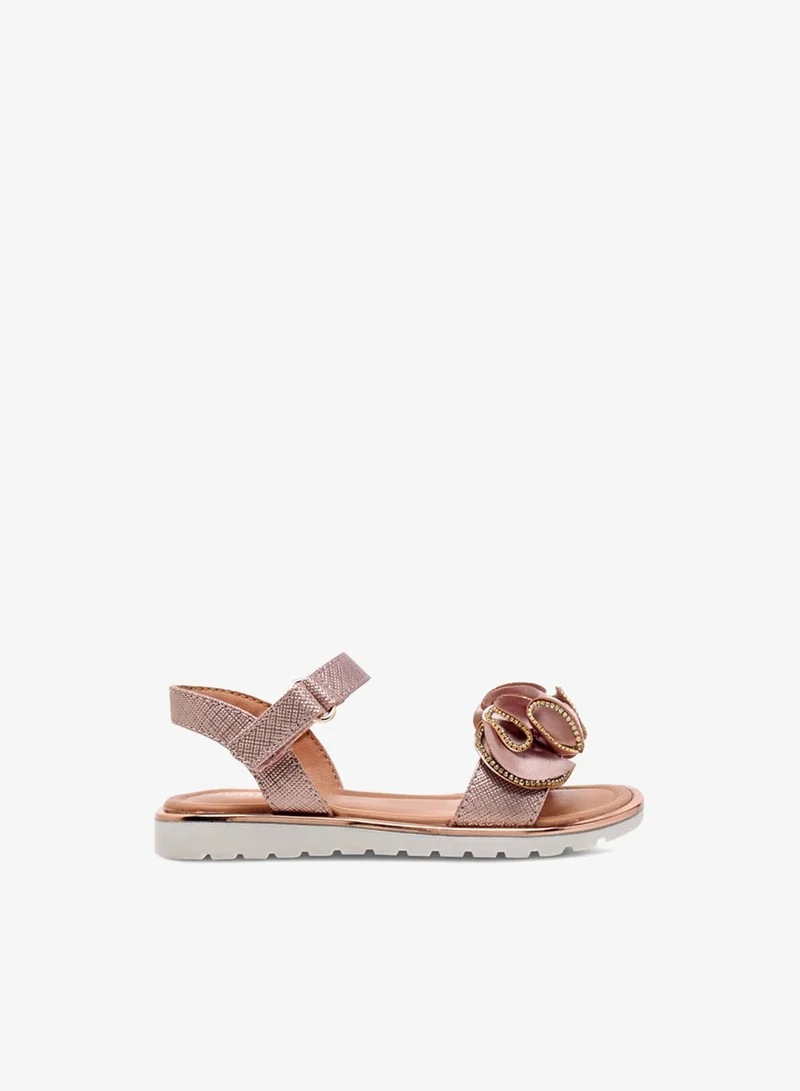 JUNIORS Girls Embellished Sandals with Hook and Loop Closure Ramadan Collection