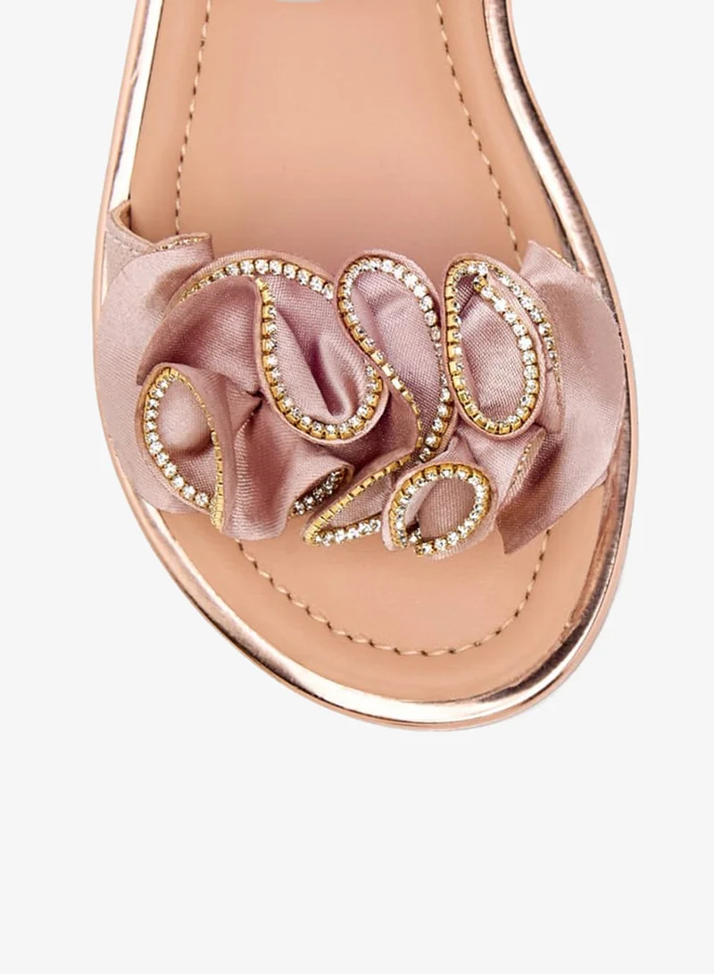 JUNIORS Girls Embellished Sandals with Hook and Loop Closure Ramadan Collection