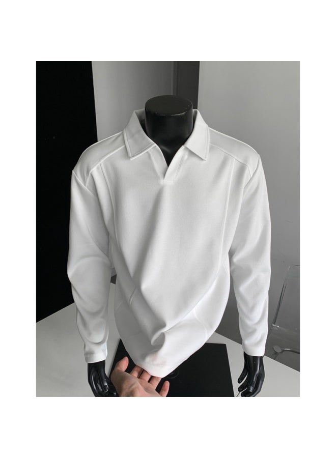 VORNEX Featured 5OLO Collared Long-Sleeve Hoodie for Autumn Clean Fit Men's Outerwear S437 - Image 1