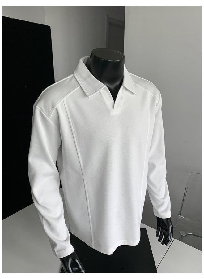 VORNEX Featured 5OLO Collared Long-Sleeve Hoodie for Autumn Clean Fit Men's Outerwear S437 - Image 4
