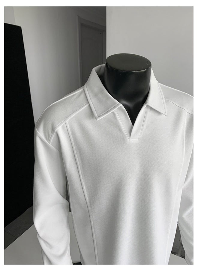VORNEX Featured 5OLO Collared Long-Sleeve Hoodie for Autumn Clean Fit Men's Outerwear S437 - Image 2