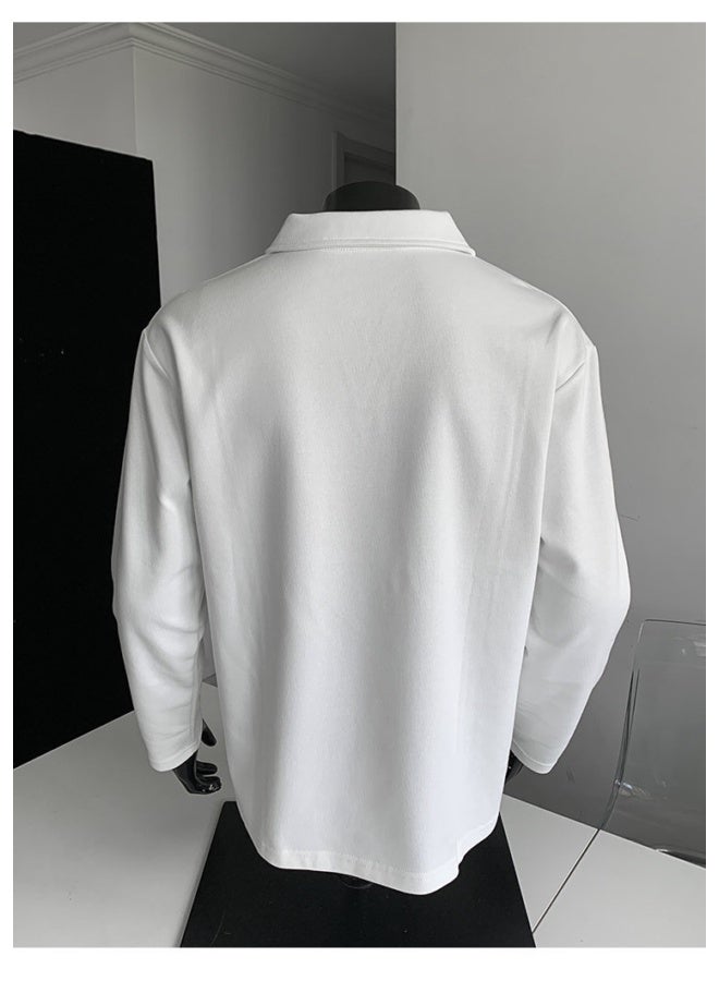 VORNEX Featured 5OLO Collared Long-Sleeve Hoodie for Autumn Clean Fit Men's Outerwear S437 - Image 5