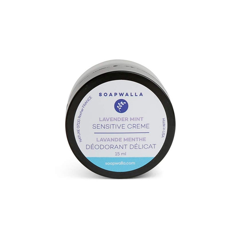 Soapwalla  Organic  Vegan Sensitive Skin Deodorant Cream Lavender Mint Baking SodaFree  05 oz Travel Size