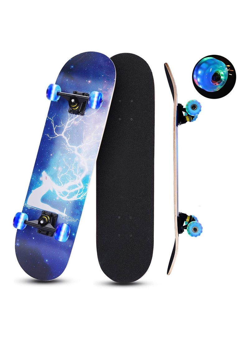 DMG TECH This complete skateboards is fully assembled, comes with a repair tool. This skateboard is an ideal gift for teen boys and girls. - Image 1