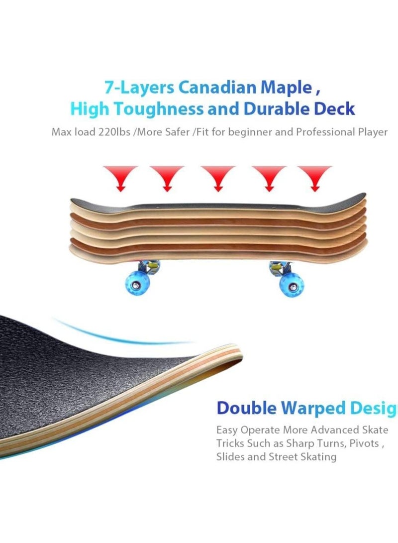 DMG TECH This complete skateboards is fully assembled, comes with a repair tool. This skateboard is an ideal gift for teen boys and girls. - Image 2