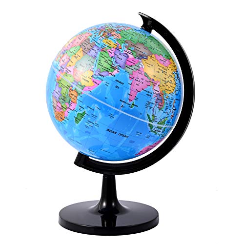 Wizdar 8 World Globe for Kids Learning DIY Assemble Educational Rotating World Map Globes Large Size Decorative Earth Children Globe for Classroom Geography Teaching Desk and Office Decoration - Image 1