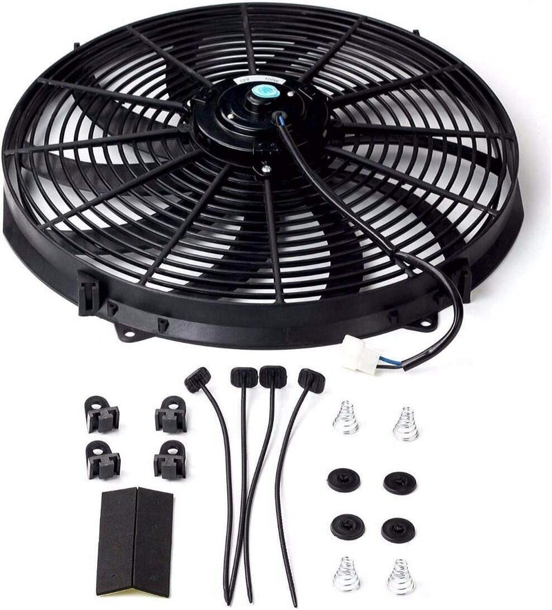 STMGW 16 inch Electric Radiator Fan, 3000 CFM 10 Blades Electric Fan Automotive Black with Thermostat Wiring Switch Relay Kit - Image 2