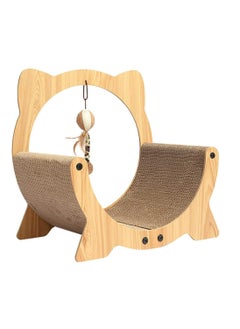 3 in 1 Cat Scratcher Cardboard Cat Lounge Bed, Cat Scratching Pad with Hanging Ball, Premium Cardboard Cat Scratch Post Pad for Large Cats and Kittens