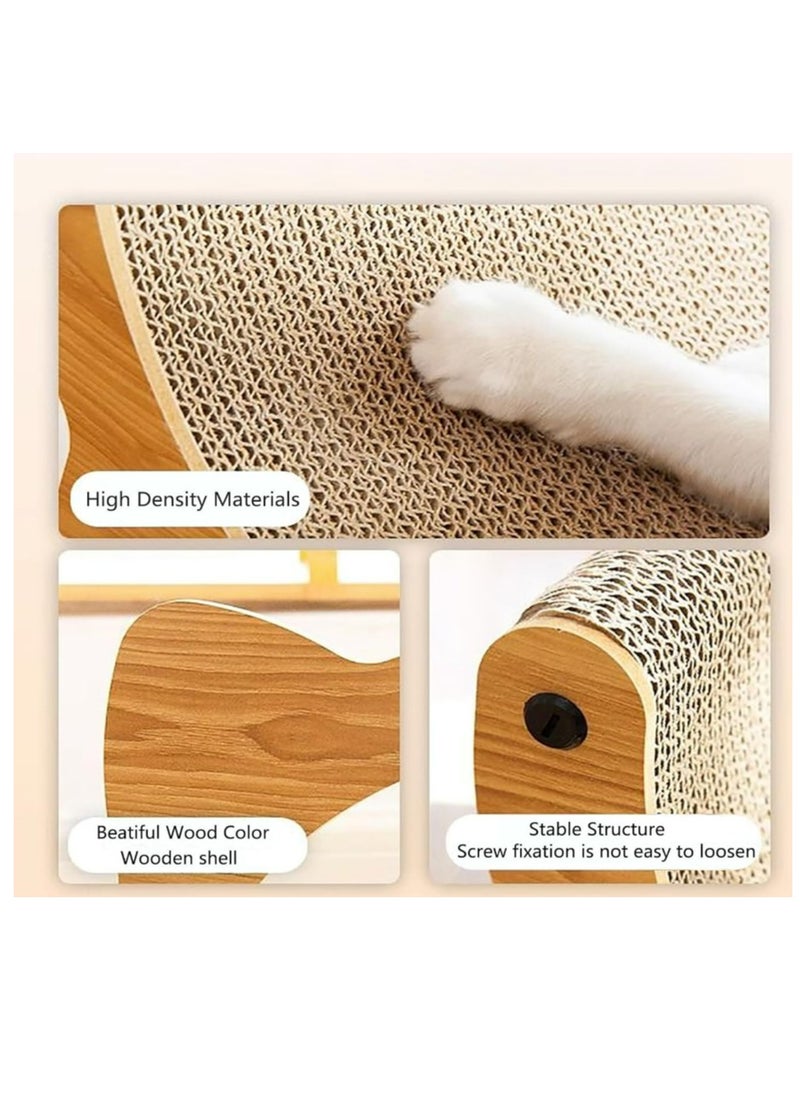 Generic - 3 in 1 Cat Scratcher Cardboard Cat Lounge Bed, Cat Scratching Pad with Hanging Ball, Premium Cardboard Cat Scratch Post Pad for Large Cats and Kittens - Image 1