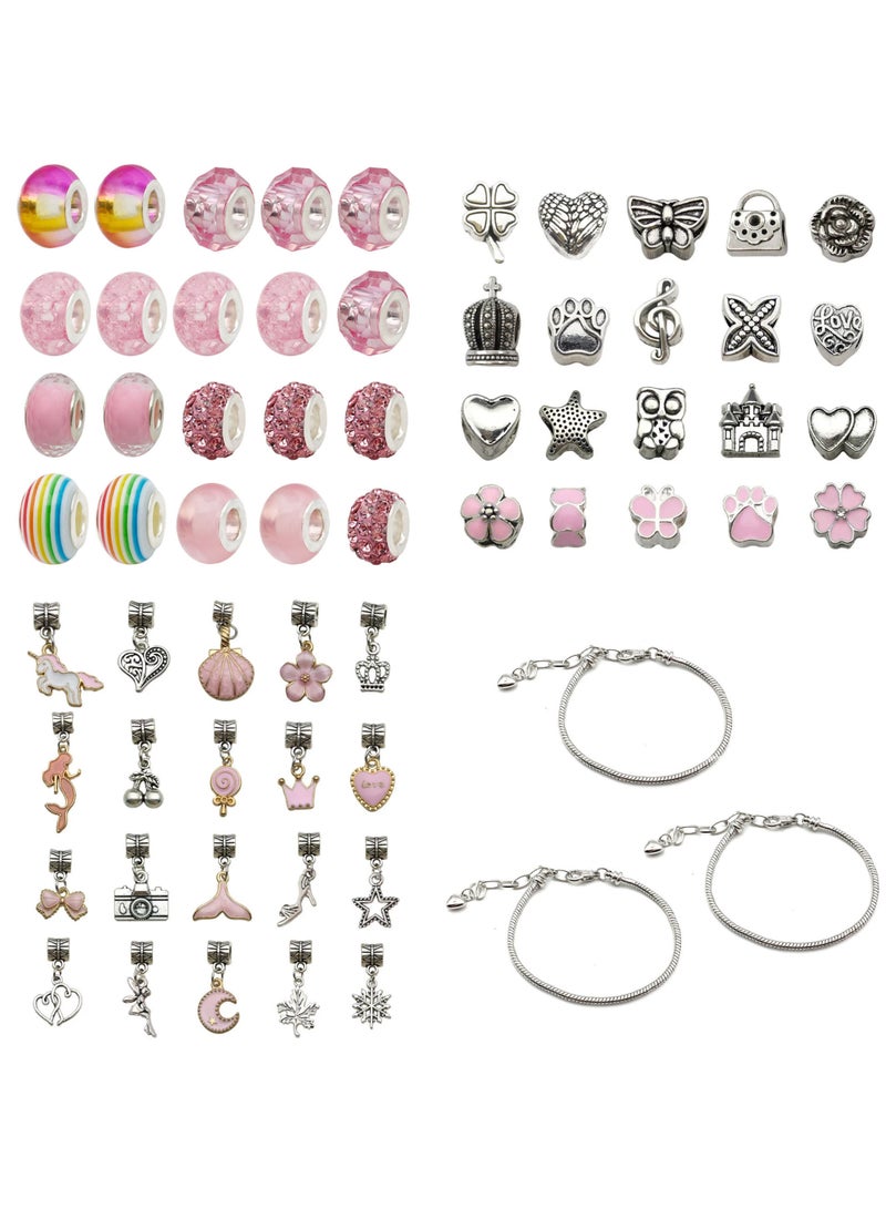 مجموعة مجوهرات ، مجوهرات مجموعة صنع سوار سحر الفتيات ، مجموعة مجوهرات ديي صنع 63 قطعة ، مجموعة قلادة الخرز والمجوهرات مجموعة صنع قلادة سحر الحرف اليدوية مربع - Image 2