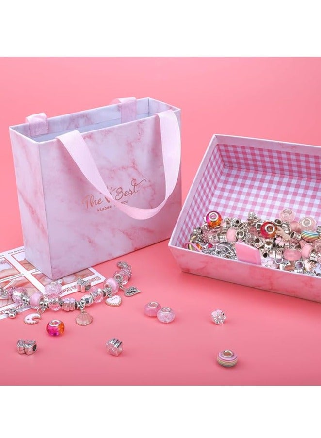 مجموعة مجوهرات ، مجوهرات مجموعة صنع سوار سحر الفتيات ، مجموعة مجوهرات ديي صنع 63 قطعة ، مجموعة قلادة الخرز والمجوهرات مجموعة صنع قلادة سحر الحرف اليدوية مربع - Image 3