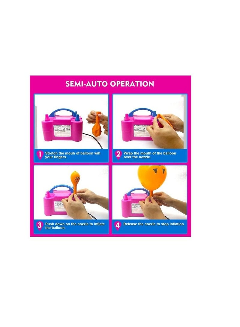 Portable Electronic Air Blower Balloon Inflator Pump Quick Inflatable Pink / Blue Machine - Image 3