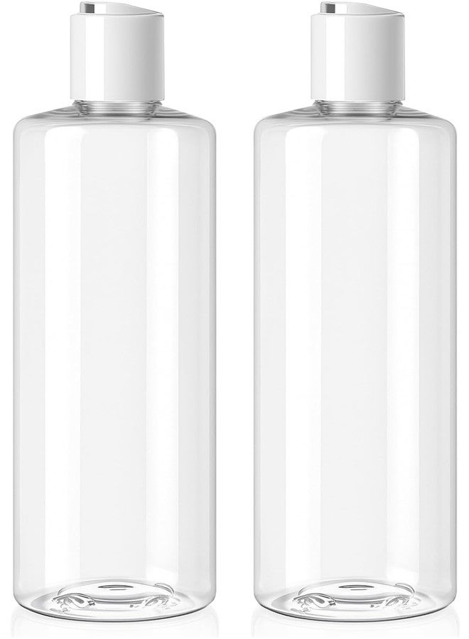 Bar5F Clear Plastic Bottles, 16.9 oz, 2-Pack with Disc Top Caps, BPA-Free Squeezable Containers for Shampoo, Lotions, Made in USA - Image 1