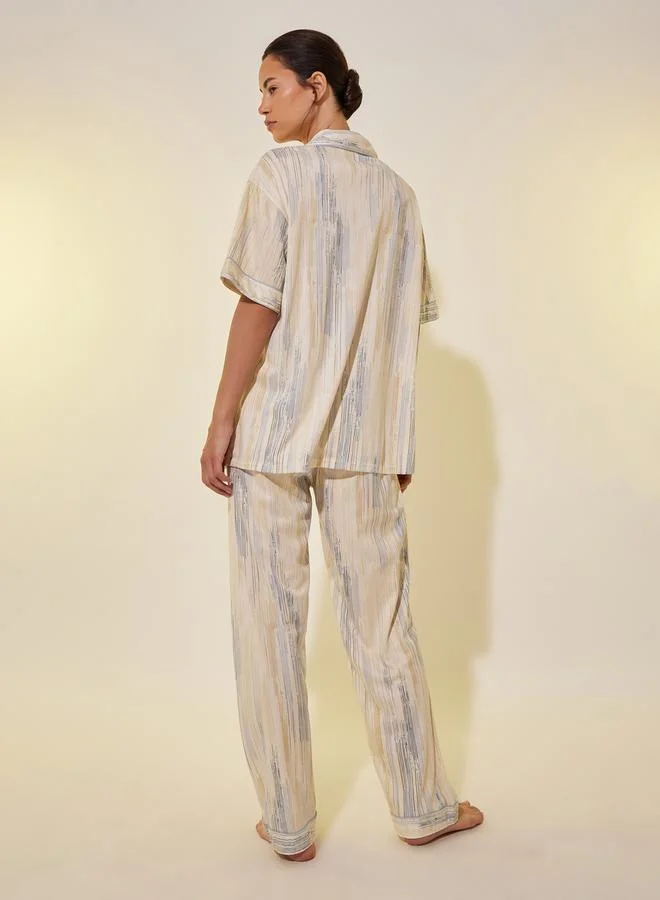 Take Two Panda Print Pocket Shirt, Shorts and Pyjama Set