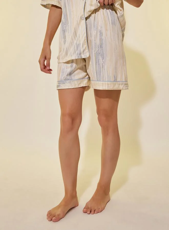 Take Two Panda Print Pocket Shirt, Shorts and Pyjama Set