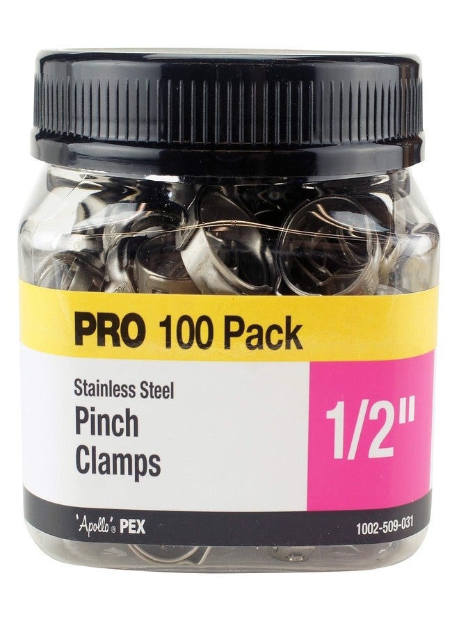 ApolloPEX 1/2" Stainless Steel PEX Barb Pinch Clamp (100-Pack) - Image 1