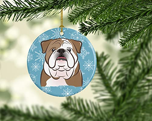 Caroline's Treasures BB1653CO1 Snowflake English Bulldog Ceramic Ornament, Multicolor - Image 2